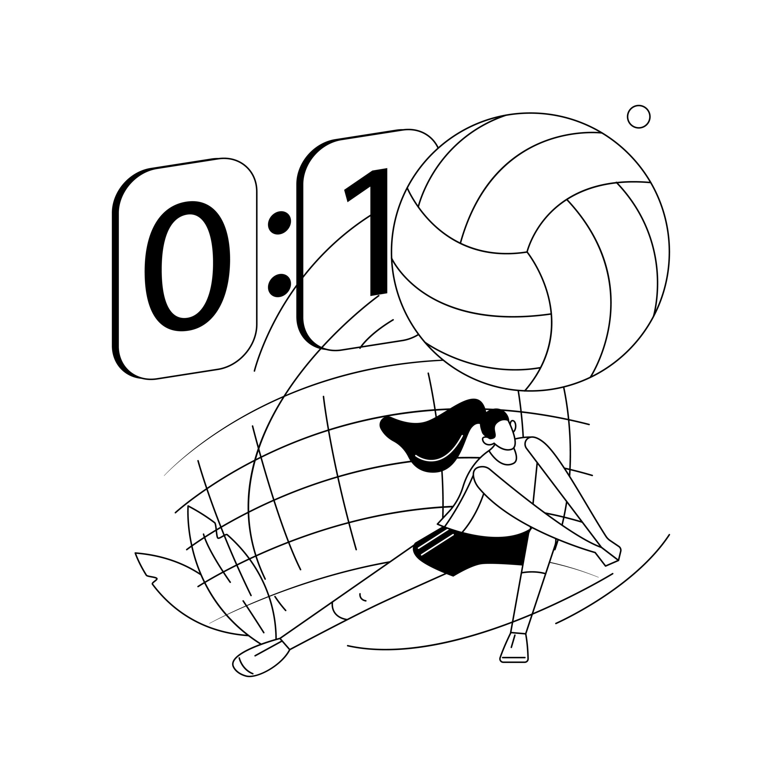 Volleyball abstract concept vector illustration.